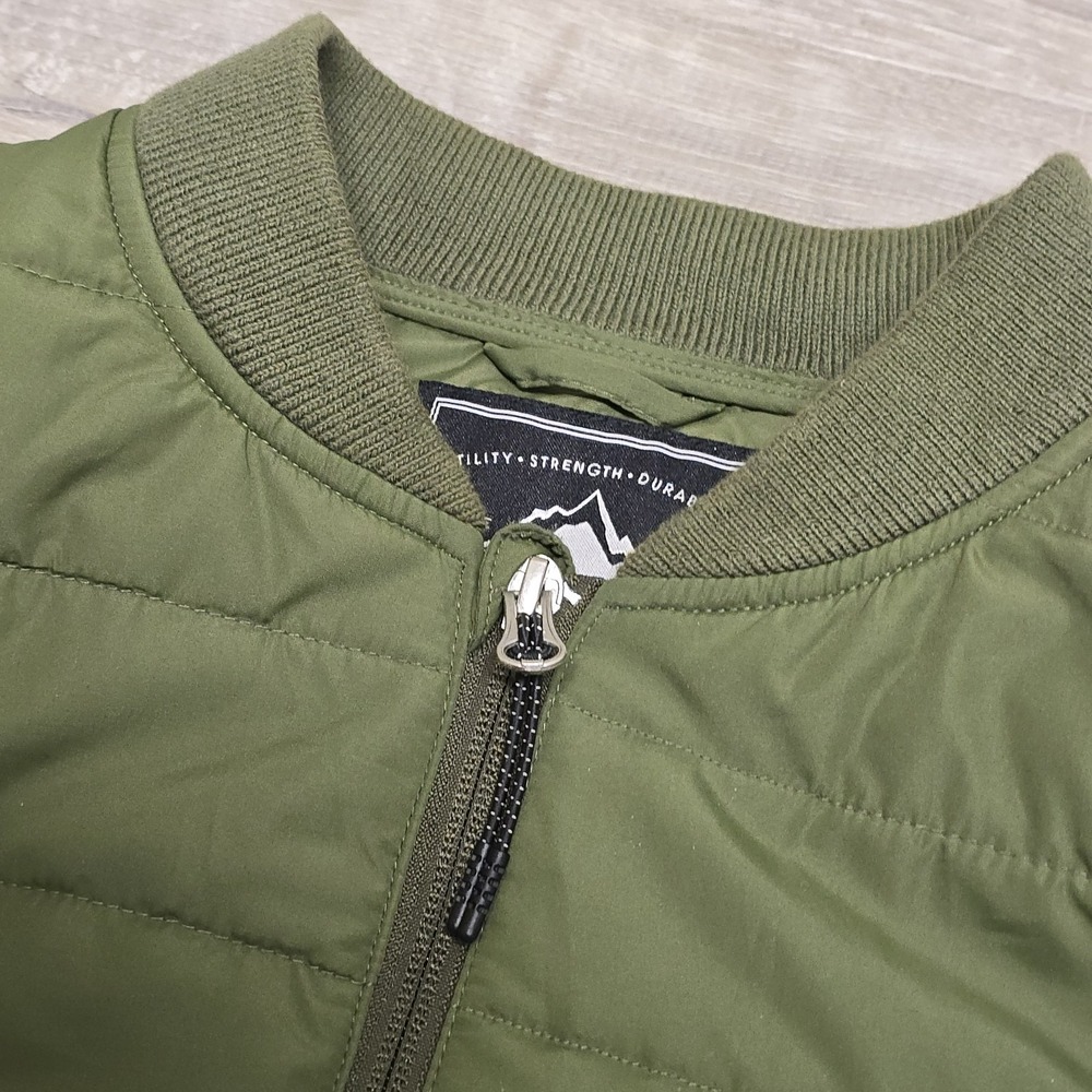 Penfield Quilted Puffer Vest Men XL Packable Reflective Green Full Zip Insulated - Picture 6 of 16